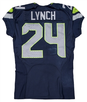 2013 Marshawn Lynch Game Used & Photo Matched Seattle Seahawks Home Jersey Used on 1/11/14 (NFC Divisional Playoff) (MeiGray)  